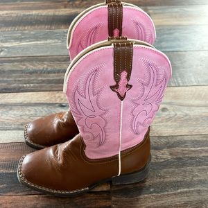 Girls pink cowboy boots size 12